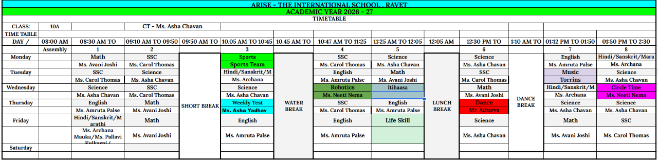 Arise International School, Ravet