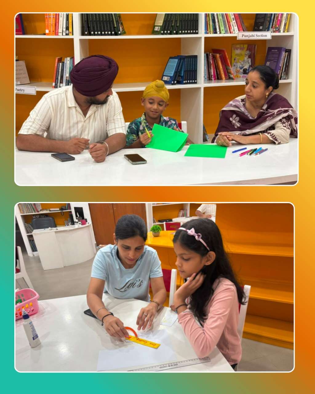 Parent–Child Activity: Tricolour Bookmark Making