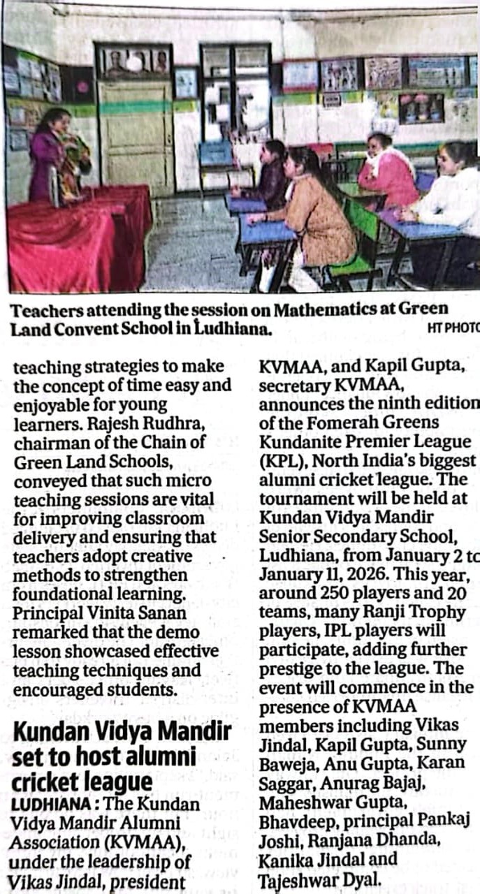 KUNDAN VIDYA MANDIR TEACHERS ATTENDING THE SESSION AT GREEN LAND CONVENT SCHOOL