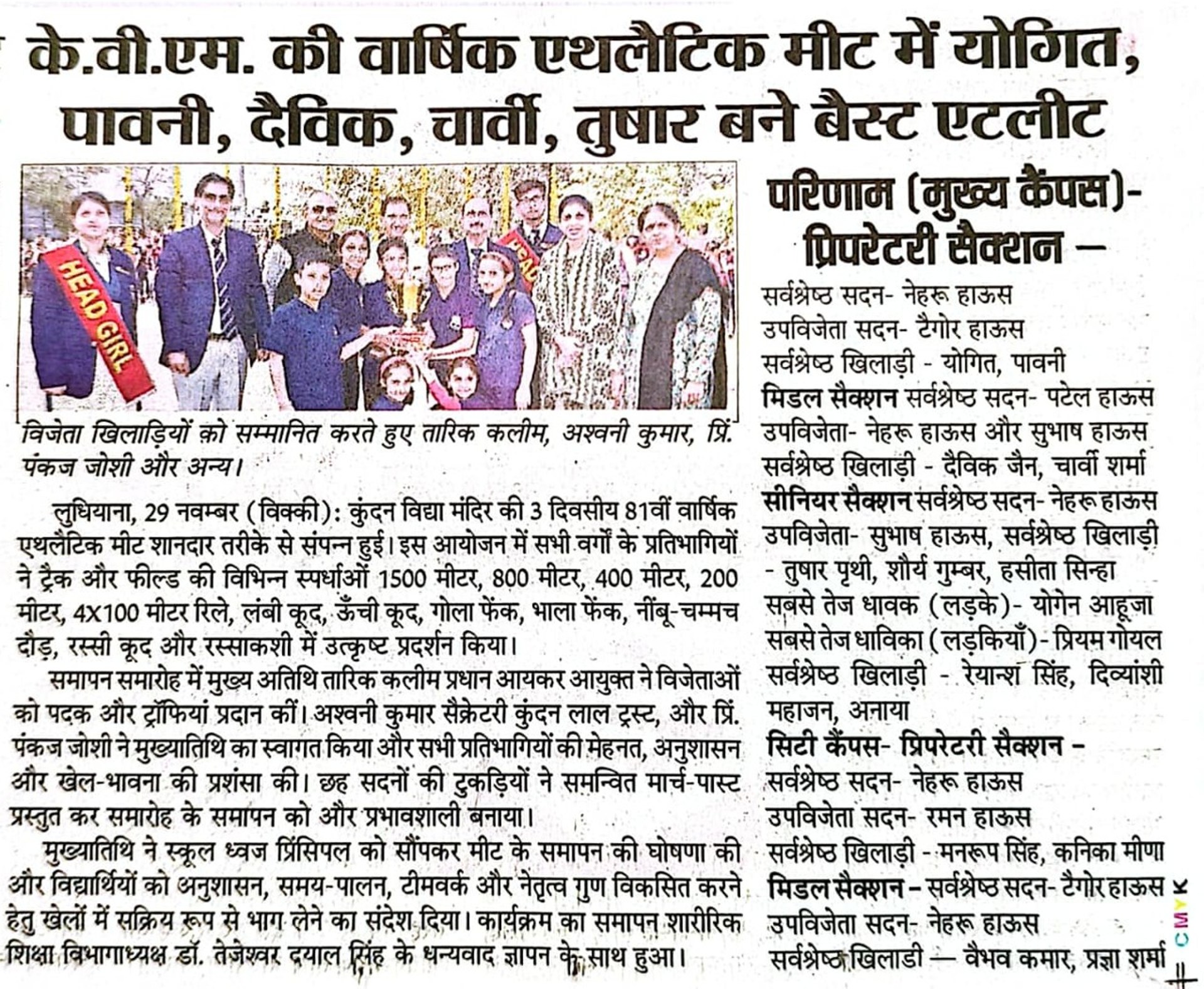 KVM SCHOOL ANNUAL ATHLETIC MEET 2025