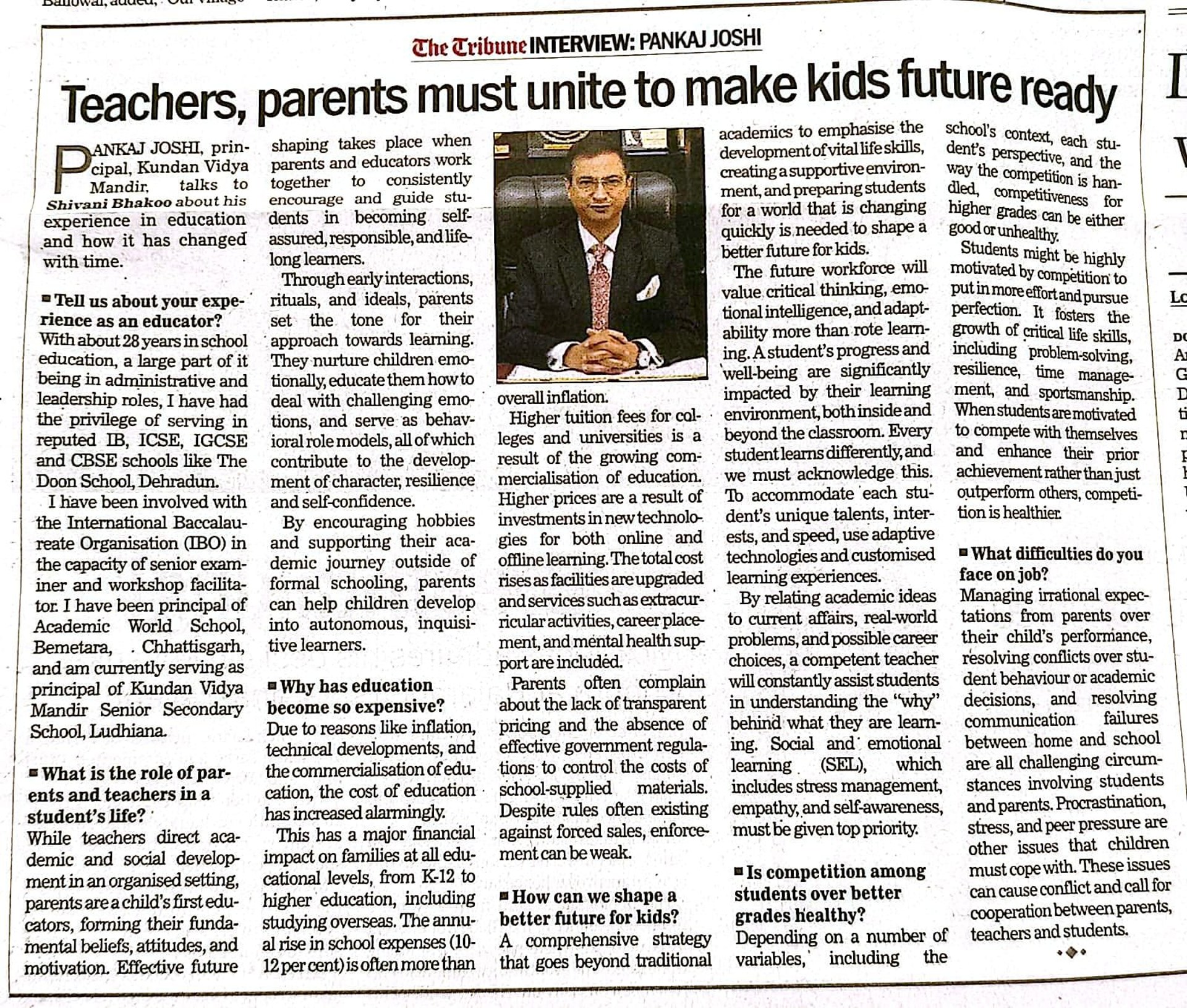 KVM SCHOOL PRINCIPAL INTERVIEW