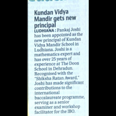 Kundan Vidya Mandir gets new principal