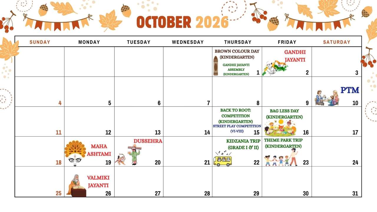 OCTOBER ACTIVITY PLANNER