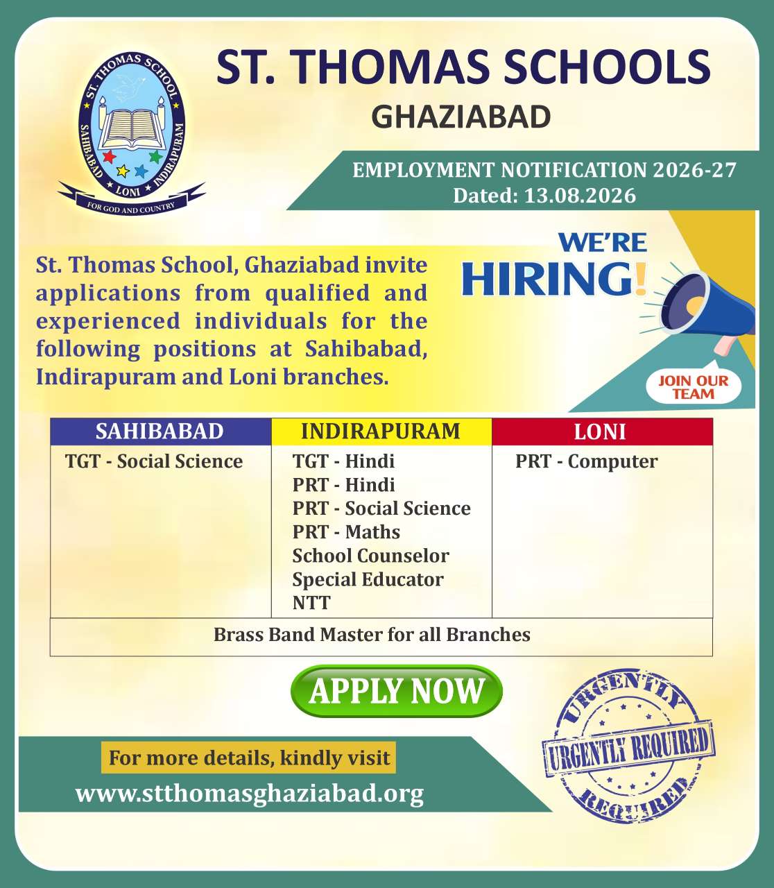 St. Thomas, Loni - Best School in Loni