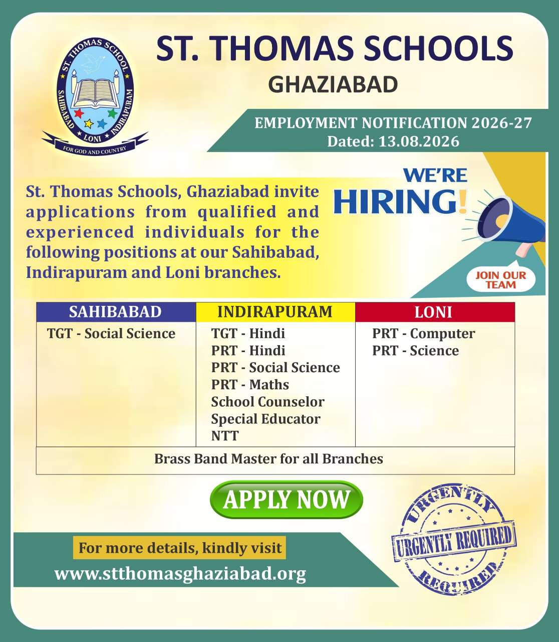 St. Thomas, Loni - Best School in Loni