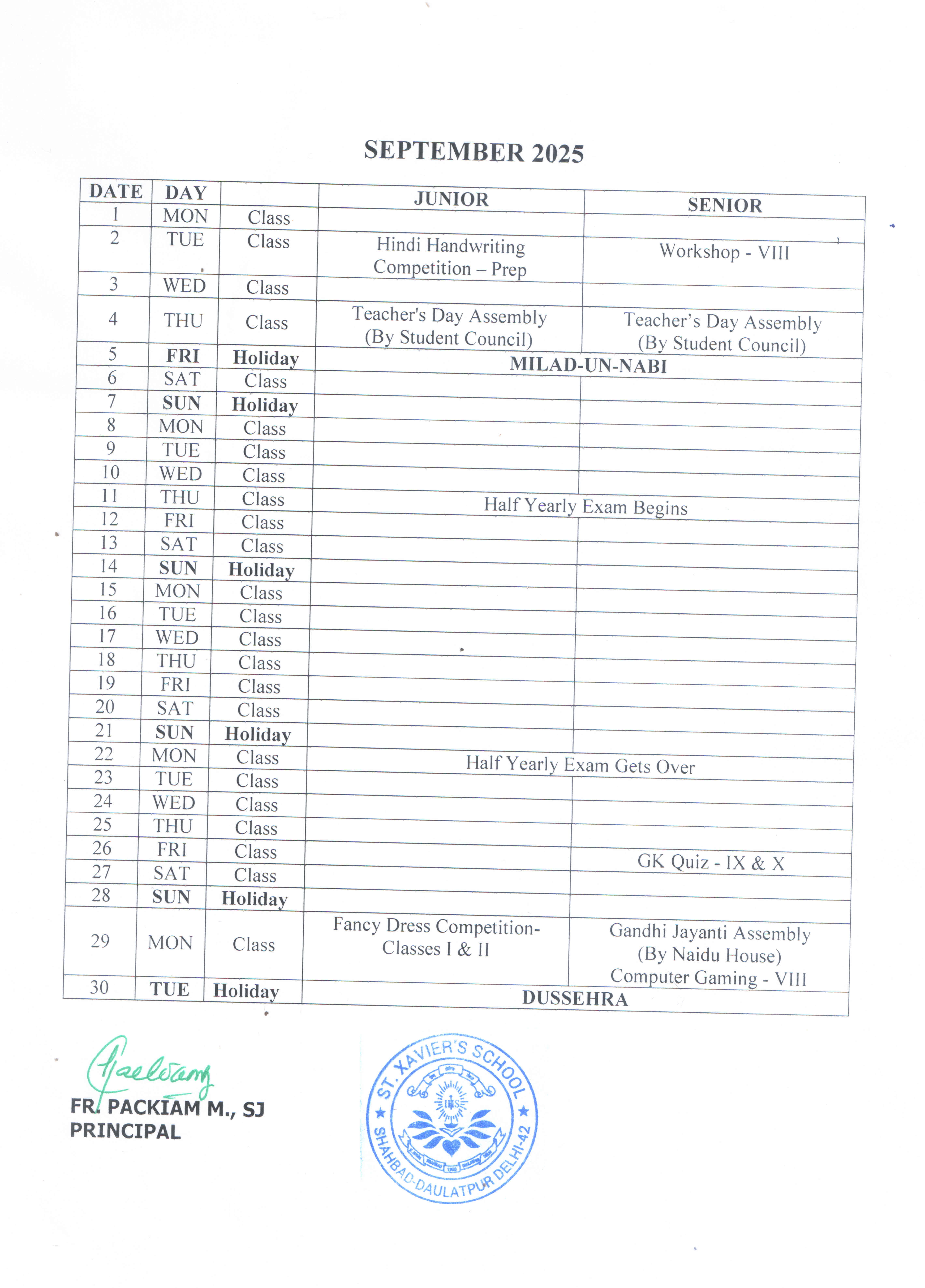 Calendar