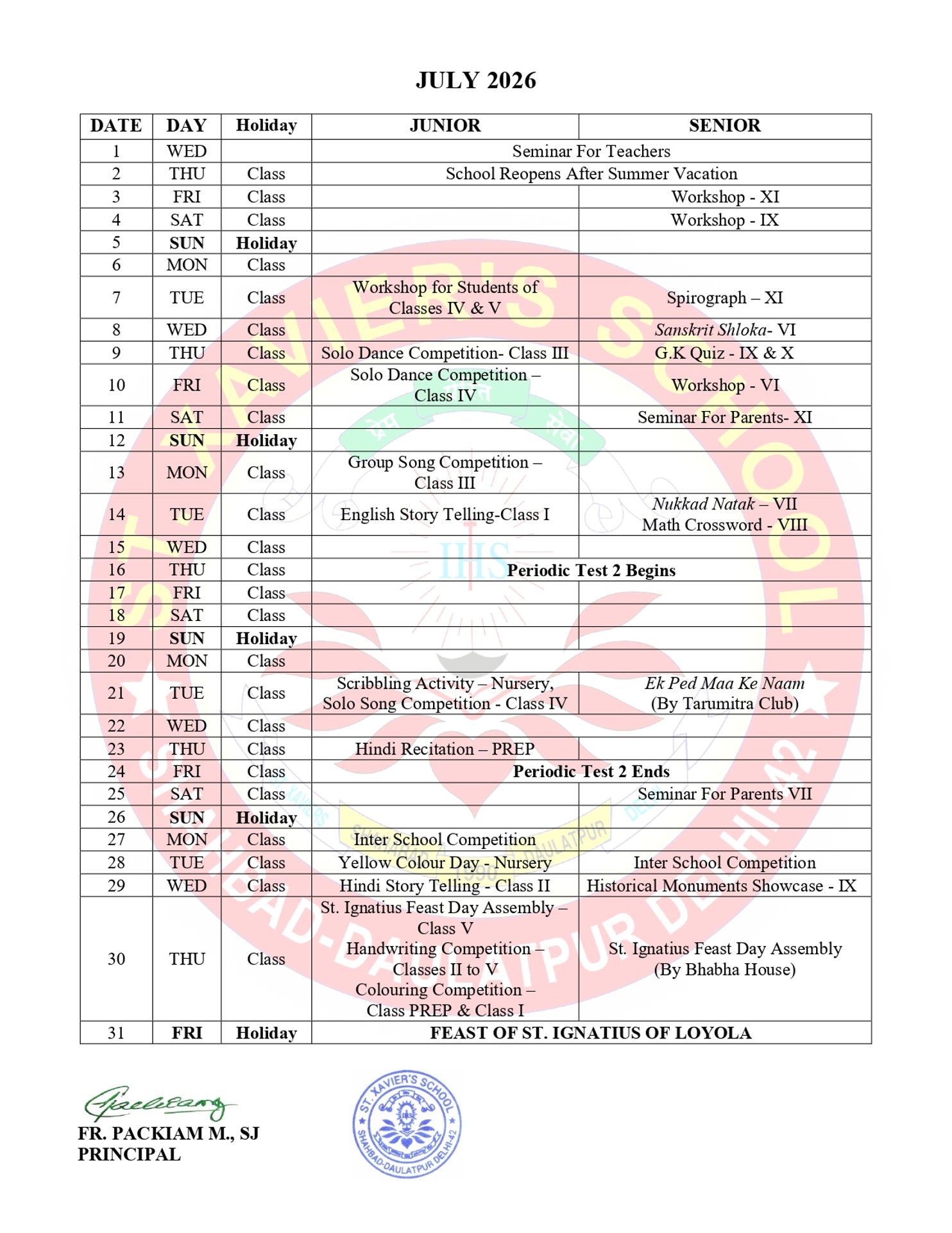Calendar