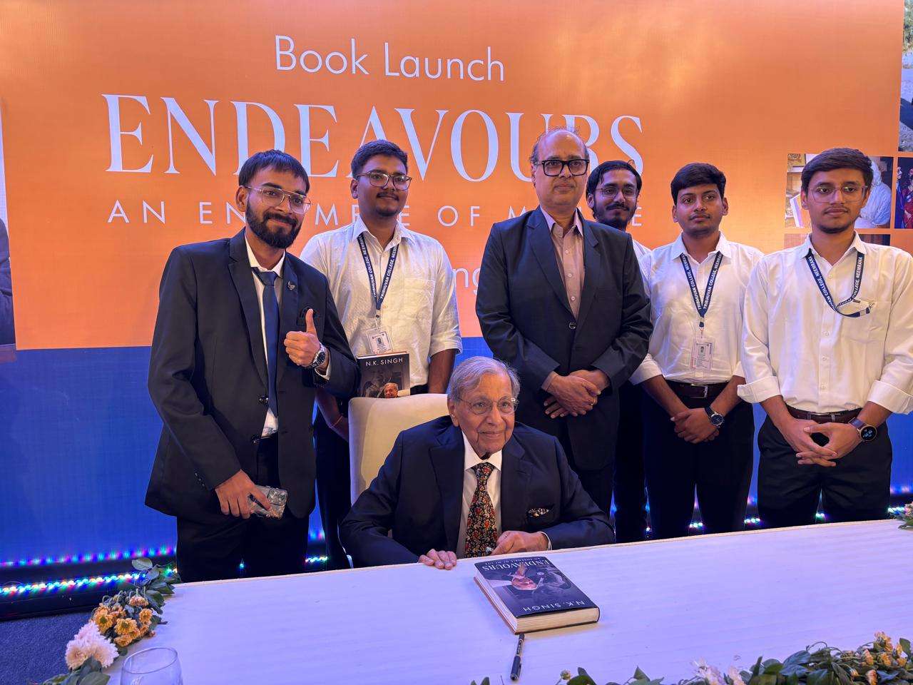 Tribhuvan College Participates in the Launch of a New Book, Endeavours: An Ensemble of My Life by Shri N. K. Singh, Chairman of the 15th Finance Commission.