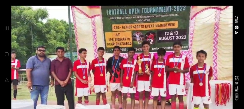In DPS Siddharth Vihar Students won third position in football match.
