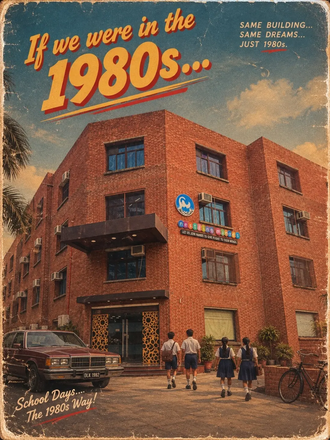 Back to 1980s look #vanasthalipublicachoolsec3 Vanasthali Public School.going with trends.